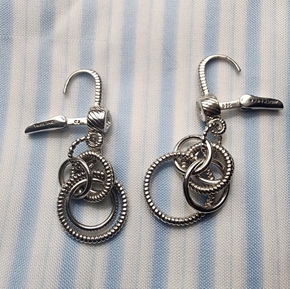 Judith Ripka Sterling Silver Leverback Earrings - Picture 3 of 4